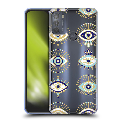 Cat Coquillette Evil Eye Blue Gold Soft Gel Case for Motorola Moto G50