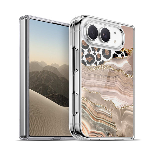 UtArt Wild Cat Marble Cheetah Waves Soft Gel Case for Apple iPhone Duo