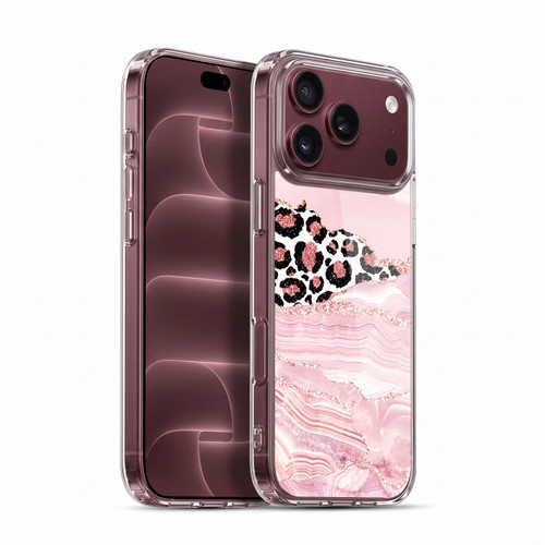 UtArt Wild Cat Marble Pink Glitter Soft Gel Case for Apple iPhone 18 Pro Max