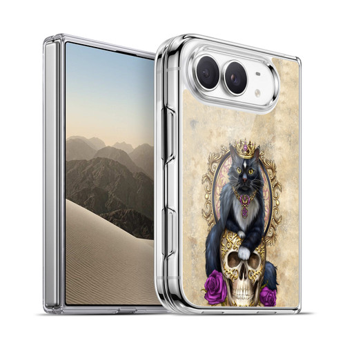 Selina Fenech Art Gothic Cat On Skull & Roses Soft Gel Case for Apple iPhone Duo