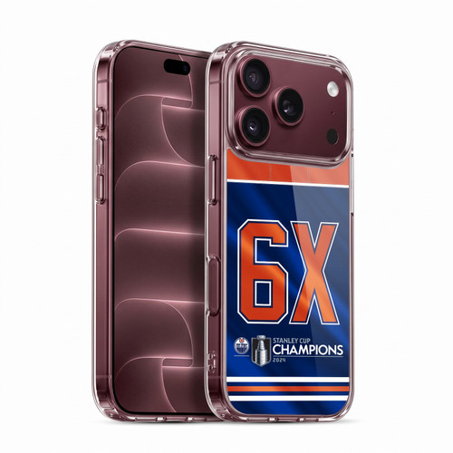 NHL 2024 Stanley Cup Champions Edmonton Oilers Jersey Soft Gel Case for Apple iPhone 18 Pro