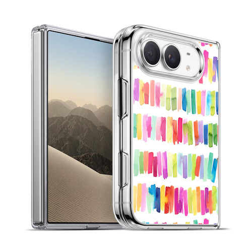 Ninola Colorful Geometric Rainbow Brushstrokes Soft Gel Case for Apple iPhone Duo