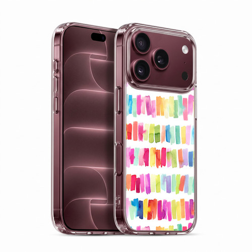 Ninola Colorful Geometric Rainbow Brushstrokes Soft Gel Case for Apple iPhone 18 Pro