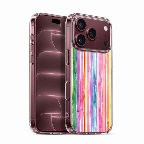 Ninola Colorful Geometric Rainbow Stripes Soft Gel Case for Apple iPhone 18 Pro