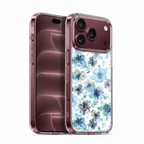 Ninola Pastel Beautiful Floral Blue Anemones Tulip Soft Gel Case for Apple iPhone 18 Pro