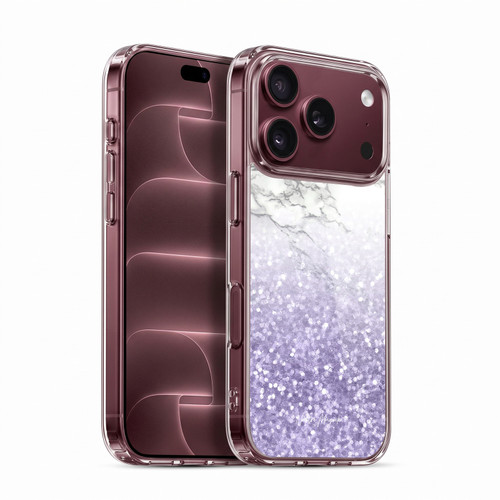 Nature Magick Marble Glitter Sparkle Pastel Ultra Violet Purple Sparkles Soft Gel Case for Apple iPhone 18 Pro