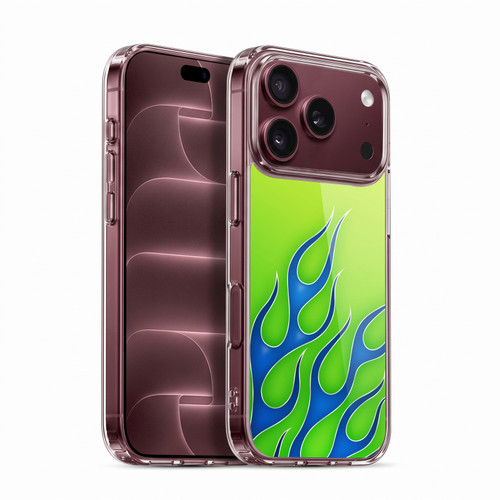 Head Case Designs Flame Decals Striking Lime Soft Gel Case for Apple iPhone 18 Pro