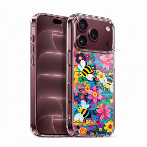 Michael David Ward Humor & Botanicals Bees and Flowers Soft Gel Case for Apple iPhone 18 Pro