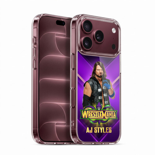 WWE Wrestlemania 34 Superstars AJ Styles Soft Gel Case for Apple iPhone 18 Pro