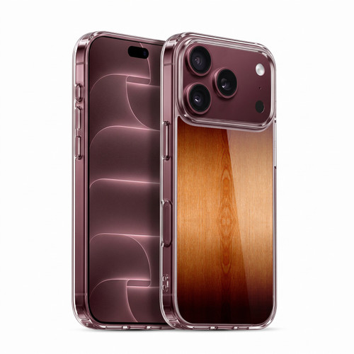 PLdesign Wood Prints Burnt Brown Ombre Soft Gel Case for Apple iPhone 18 Pro
