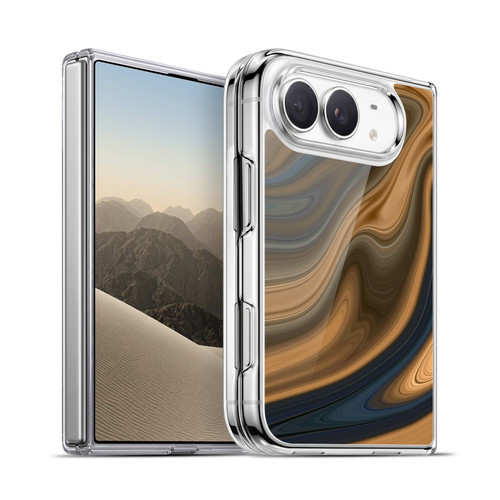 Suzan Lind Marble Swirls Tan And Blue Soft Gel Case for Apple iPhone Duo