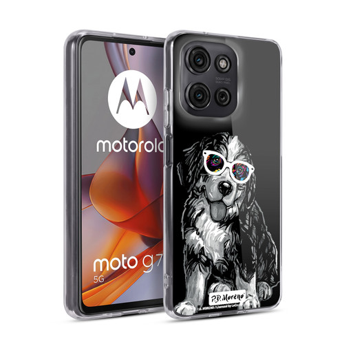 P.D. Moreno Black And White Dogs Bernese Soft Gel Case for Motorola Moto G75