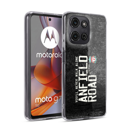 Liverpool Football Club Crest You'Ll Never Walk Alone Anfield Road Black Soft Gel Case for Motorola Moto G75