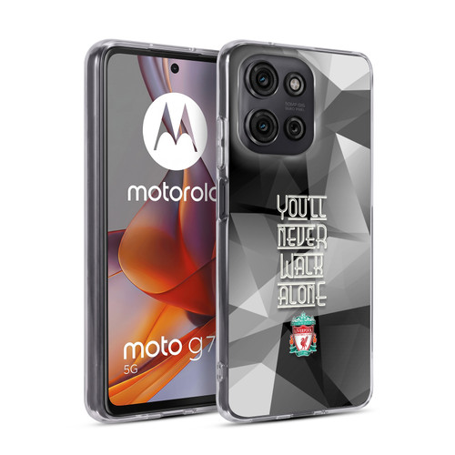 Liverpool Football Club Crest You'Ll Never Walk Alone Grey Geo Soft Gel Case for Motorola Moto G75