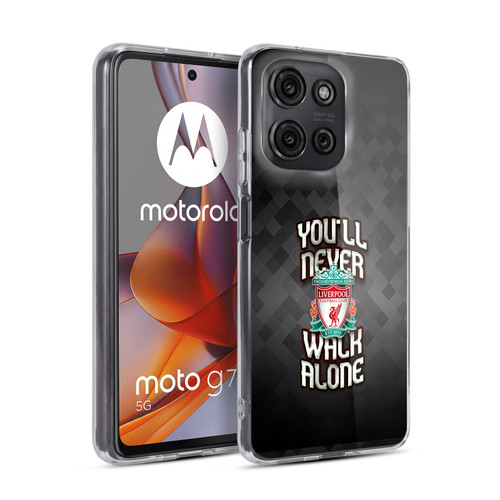 Liverpool Football Club Crest You'Ll Never Walk Alone Grey Pixel Soft Gel Case for Motorola Moto G75