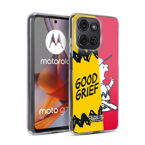 Peanuts Halfs And Laughs Charlie Good Grief Soft Gel Case for Motorola Moto G75