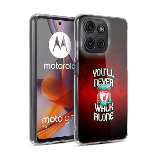 Liverpool Football Club Crest You'Ll Never Walk Alone Red Pixel Soft Gel Case for Motorola Moto G75