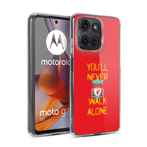 Liverpool Football Club Crest You'Ll Never Walk Alone Spraypaint Red Soft Gel Case for Motorola Moto G75