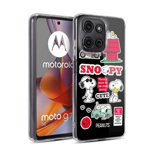Peanuts Trends Snoopy Sticker Print Soft Gel Case for Motorola Moto G75