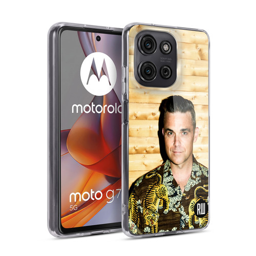 Robbie Williams Calendar Tiger Print Shirt Soft Gel Case for Motorola Moto G75