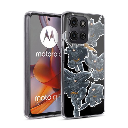 The Dark Knight Character Art Batman Sticker Collage Soft Gel Case for Motorola Moto G75