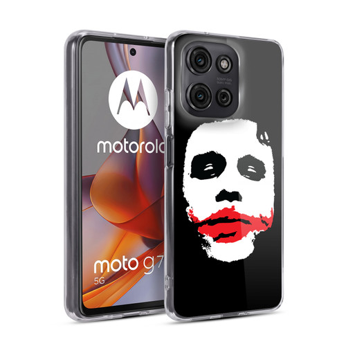The Dark Knight Character Art Joker Face Soft Gel Case for Motorola Moto G75