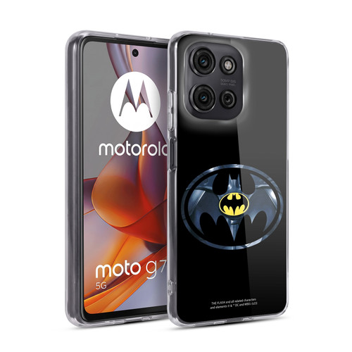 The Flash 2023 Graphics Black Batman Logo Soft Gel Case for Motorola Moto G75