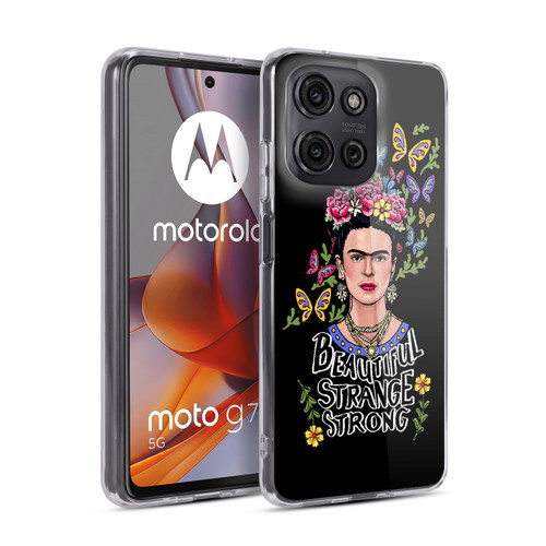 Frida Kahlo Art & Quotes Beautiful Woman Soft Gel Case for Motorola Moto G75