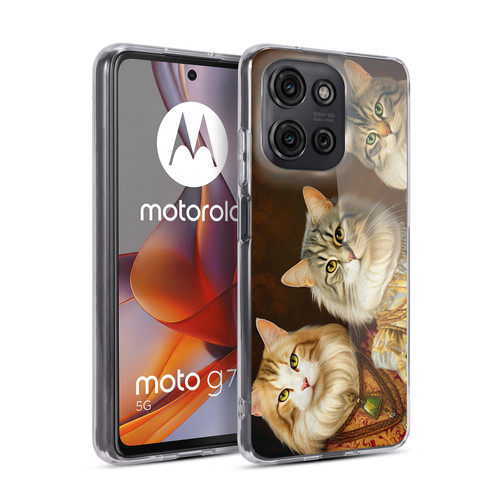 Michael David Ward Animals Fancy Cats Soft Gel Case for Motorola Moto G75