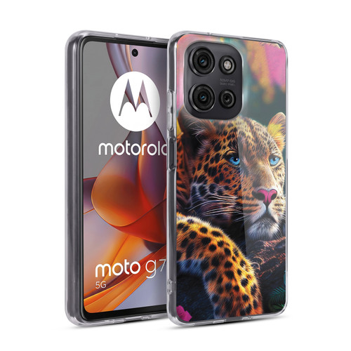 Michael David Ward Animals Reclining Leopard Soft Gel Case for Motorola Moto G75