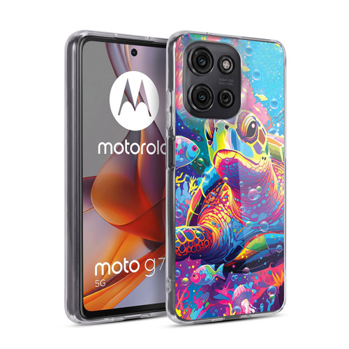 Michael David Ward Animals Turtle Magic Soft Gel Case for Motorola Moto G75