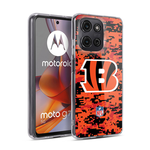 NFL Cincinnati Bengals Graphics Digital Camouflage Soft Gel Case for Motorola Moto G75