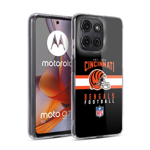 NFL Cincinnati Bengals Graphics Helmet Typography Soft Gel Case for Motorola Moto G75