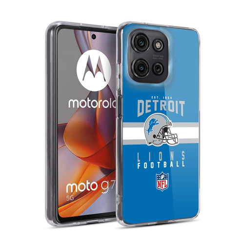 NFL Detroit Lions Graphics Helmet Typography Soft Gel Case for Motorola Moto G75