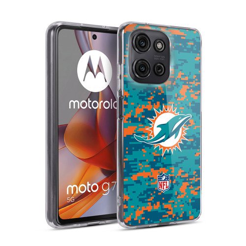 NFL Miami Dolphins Graphics Digital Camouflage Soft Gel Case for Motorola Moto G75