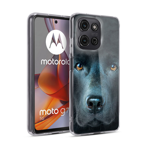 Vincent Hie Big Face Dogs Black Labrador Soft Gel Case for Motorola Moto G75