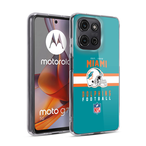 NFL Miami Dolphins Graphics Helmet Typography Soft Gel Case for Motorola Moto G75