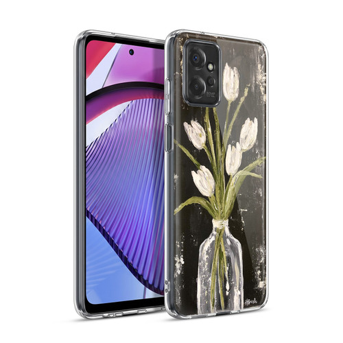 Haley Bush Floral Painting White Tulips In Glass Jar Soft Gel Case for Motorola Moto G Power (2023)