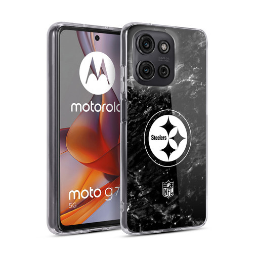 NFL Pittsburgh Steelers Artwork Marble Soft Gel Case for Motorola Moto G75