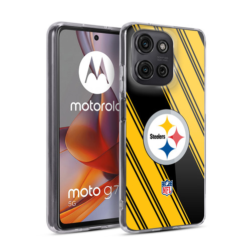 NFL Pittsburgh Steelers Artwork Stripes Soft Gel Case for Motorola Moto G75