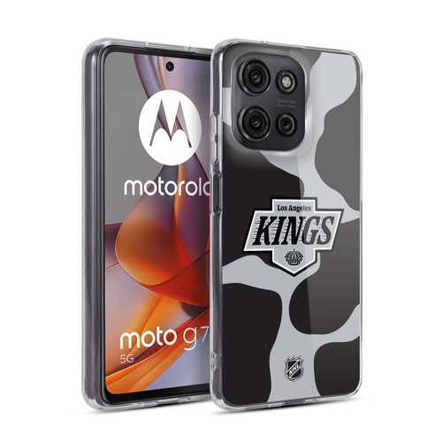 NHL Los Angeles Kings Cow Pattern Soft Gel Case for Motorola Moto G75