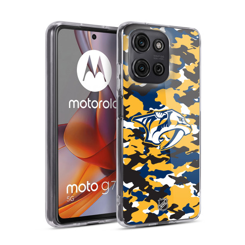 NHL Nashville Predators Camouflage Soft Gel Case for Motorola Moto G75