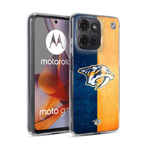 NHL Nashville Predators Half Distressed Soft Gel Case for Motorola Moto G75