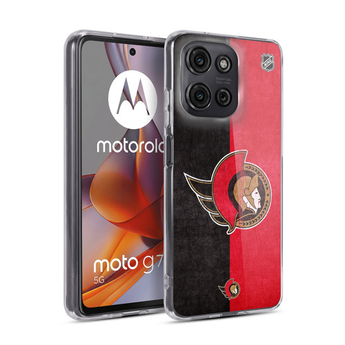 NHL Ottawa Senators Half Distressed Soft Gel Case for Motorola Moto G75