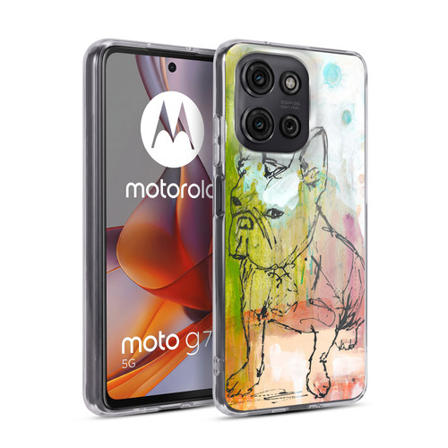 Wyanne Nature Portraits French Bulldog Sketch Soft Gel Case for Motorola Moto G75