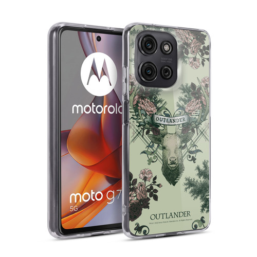Outlander Composed Graphics Floral Deer Soft Gel Case for Motorola Moto G75