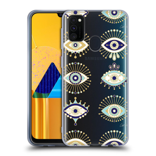 Cat Coquillette Evil Eye Blue Gold Soft Gel Case for Samsung Galaxy M30s (2019)/M21 (2020)