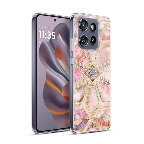 Micklyn Le Feuvre Marble Patterns Gilded Stone Tiles Soft Gel Case for Motorola Edge 50 Neo