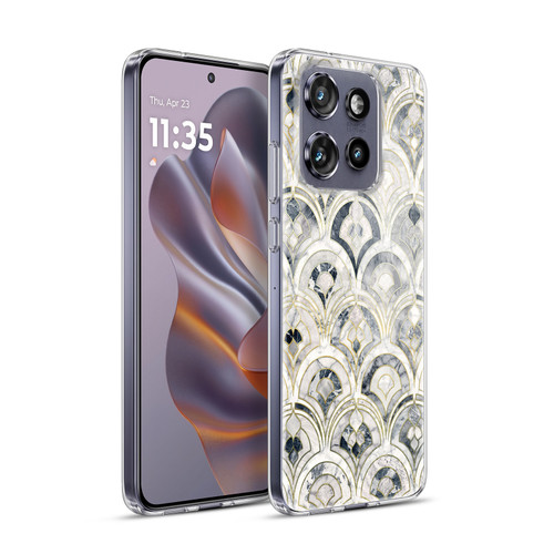 Micklyn Le Feuvre Marble Patterns Monochrome Art Deco Tiles Soft Gel Case for Motorola Edge 50 Neo