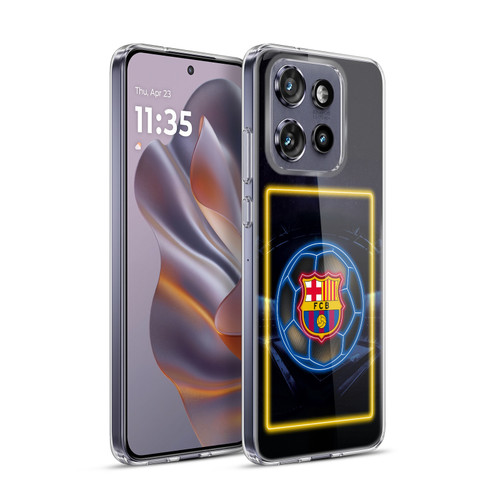 FC Barcelona Neon Logo Soft Gel Case for Motorola Edge 50 Neo
